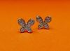 Picture of “Butterfly” set of pendant and stud earrings in sterling silver and cubic zirconia