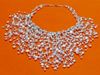 Picture of “Cascade of pearls” bib necklace in white cultured pearls with silver