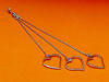 Picture of “Hearts” Italian dangle earrings entirely in sterling silver with small chains finished with an open heart