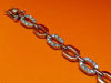 Picture of “Octagonal link” bracelet in sterling silver of which every second link is inlaid with round cubic zirconia