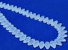 Picture of 10x6 mm, Czech druk beads, wavy leaf, crystal, translucent, frosted