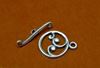 Picture of 15x15 mm, toggle clasp, scrolls, round, JBB findings, silver-plated pewter