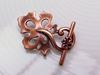 Picture of 15x22 mm, toggle clasp, oak leaf, JBB findings, copper-plated brass