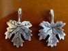 Picture of 16x22 mm, palmately silver maple leaf, pendant-charms, Zamak, silver-plated