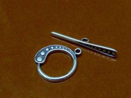 Picture of 18x18 mm, toggle clasp, Art Nouveau, JBB findings, silver-plated pewter