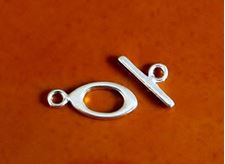 Picture of 18x7 mm, toggle clasp, timeless ellipse, sterling silver