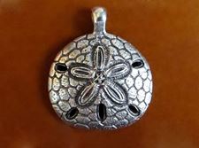 Picture of 31x37 mm, sand dollar, pendant, Zamak, silver-plated