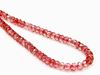 Picture of 3x5 mm, Czech faceted rondelle beads, transparent, light topaz pink luster