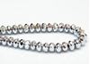 Picture of 4x7 mm, Czech faceted rondelle beads, crystal, transparent, full silver mirror