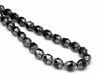 Picture of 6x6 mm, cathedral, Czech beads, black, opaque, silver coated sides