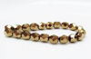 Picture of 6x6 mm, Czech faceted round beads, crystal, transparent, golden luster