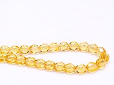 Image de 6x6 mm, perles à facettes tchèques rondes, transparentes, lustrées jaune topaze pâle