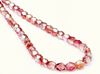 Picture of 6x6 mm, Czech faceted round beads, transparent, variegated garnet red luster