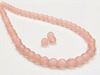 Picture of 4x4 mm, round, Czech druk beads, light rose, translucent, frosted