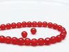 Image de 6x6 mm, rondes, perles de verre pressé tchèque, rouge rubis foncé, transparent