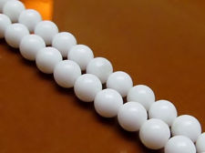 Picture of 6x6 mm, round, gemstone beads, Mashan jade, white, opaque