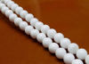 Picture of 6x6 mm, round, gemstone beads, Mashan jade, white, opaque