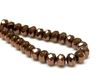 Picture of 6x8 mm, Czech faceted rondelle beads, black, opaque, rusty bronze luster