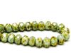 Image de 6x8 mm, perles à facettes tchèques rondelles, vert céladon, opaque, picasso