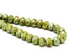 Picture of 6x8 mm, Czech faceted rondelle beads, celadon green, opaque, picasso
