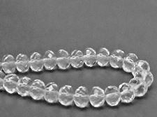 Picture of 6x8 mm, Czech faceted rondelle beads, crystal, transparent