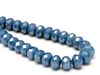 Picture of 6x8 mm, Czech faceted rondelle beads, light blue, opaque