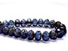 Picture of 6x8 mm, Czech faceted rondelle beads, deep royal blue, transparent, travertine