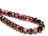 Picture of 6x8 mm, Czech faceted rondelle beads, variegated amethyst purple, transparent, copper sides