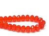 Picture of 6x9 mm, Czech faceted rondelle beads, hyacinth orange, transparent