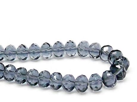 Picture of 6x9 mm, Czech faceted rondelle beads, Montana blue, transparent