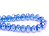 Picture of 6x9 mm, Czech faceted rondelle beads, sapphire blue, transparent, shimmering