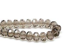 Image de 6x9 mm, perles à facettes tchèques rondelles, brume mystérieuse de gris fumé, transparent