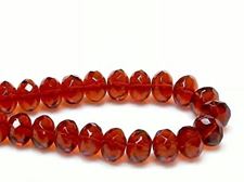 Picture of 6x9 mm, Czech faceted rondelle beads, topaz brown, transparent