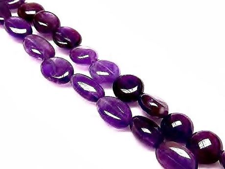 Picture of 8x10 mm, pebble, gemstone beads, amethyst, natural