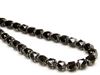 Picture of 8x6 mm, cathedral, Czech beads, black, opaque, silver coated sides