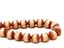 Picture of 8x8 mm, cathedral, Czech beads, corn silk white, opaque, rose gold coated sides
