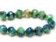 Picture of 8x8 mm, central cut, Czech beads, blue and green-blue, travertine