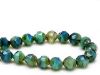 Afbeeldingen van 8x8 mm, centrale snede, Tsjechische kralen, blauw en groen blauw, travertin
