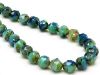 Afbeeldingen van 8x8 mm, centrale snede, Tsjechische kralen, blauw en groen blauw, travertin