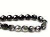 Picture of 8x8 mm, Czech faceted round beads, black, opaque, iridescent luster