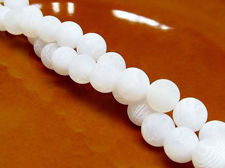 Image de 8x8 mm, perles rondes, pierres gemmes, agate craquelée, blanche, dépolie