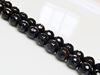 Picture of 8x8 mm, round, gemstone beads, natural striped agate, black, faceted