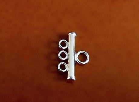 Image de 9x13 mm, connecteur, multibrins, 3 boucles, tube, argent sterling, 2 pièces