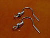 Picture of 9x19 mm, French hook ear wires, brass, platinum color,  with bead and coil, 1 pair