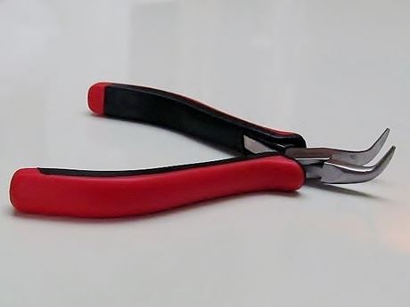 Picture of Beadsmith Pliers, bent chain-nose, super fine, ergonomic