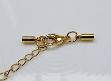 Picture of Clasp with cord end caps, 3 mm, gold-plated copper, 3 pieces