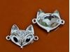 Picture of Connector, fox head, rhodium-plated, pavé crystal