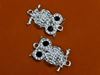 Picture of Connector, owl, rhodium-plated, pavé crystal