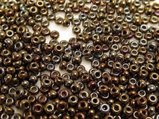 Picture of Czech seed beads, size 11/0, brown iris, AB, 10 gm