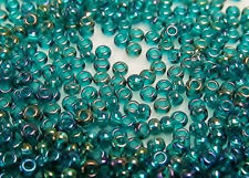 Picture of Czech seed beads, size 11/0, green-blue, AB, 10 gm